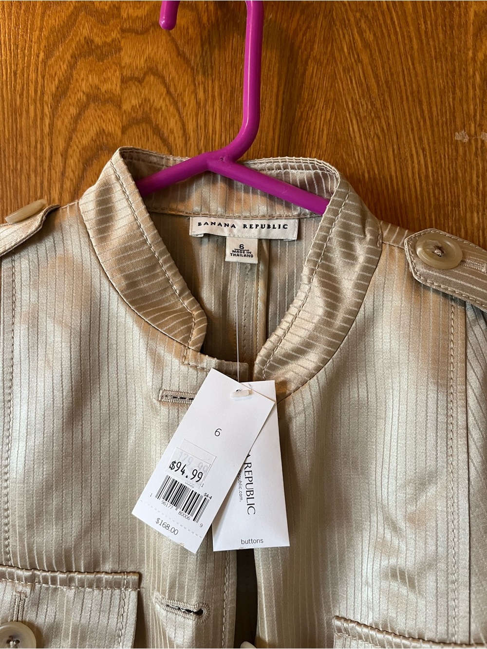 Banana Republic Womens Metallic Gold Utility Jacket - Picture 2 of 4